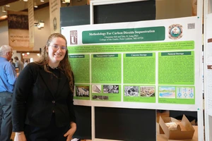 Student with a capstone project 
